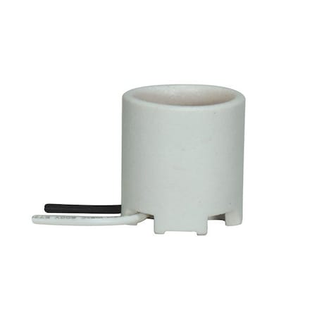Satco Keyless Porcelain Socket Unglazed, Wireway 8-1/2in AWM B/W 105C 1 Bushing Mount Bronze Screw Shell 80/1155