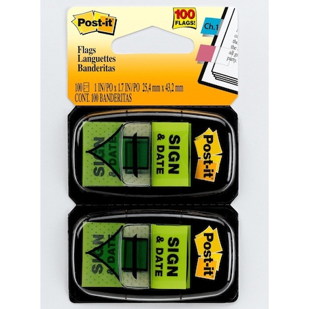 Post-It reg Message Flags 2 Dispensers, Green MMM680SD2
