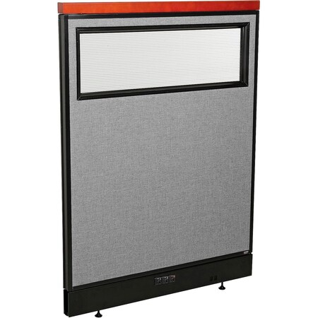Global Industrial Interion Deluxe Electric Office Partition Panel with Partial Window, 36-1/4"W x 47-1/2"H, Gray 694769WEGY