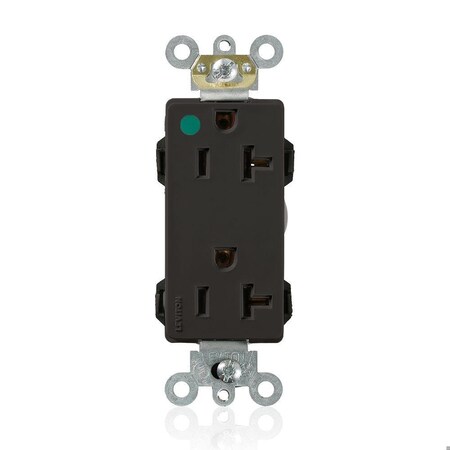 Leviton Straight Blade Receptacle, 5-20R, 20 A, 125V AC, Flush Mount, Self-Grounded M1636-HGE