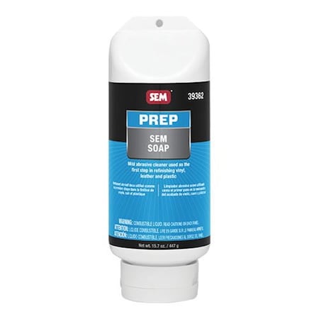 Sem Mild Abrasive Cleaner, 16 oz, 24.5 g/L VOC, For Use With Vinyl, Leather, Plastic Surfaces 39362