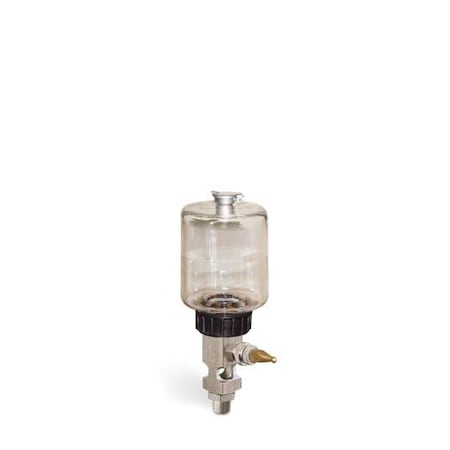 Oil-Rite 9 oz Capacity Single Feed Manual Lubricator w/Polycarbonate Reservoir - 1/4in. Male NPT, Pipe Mount B1681-0092B11W