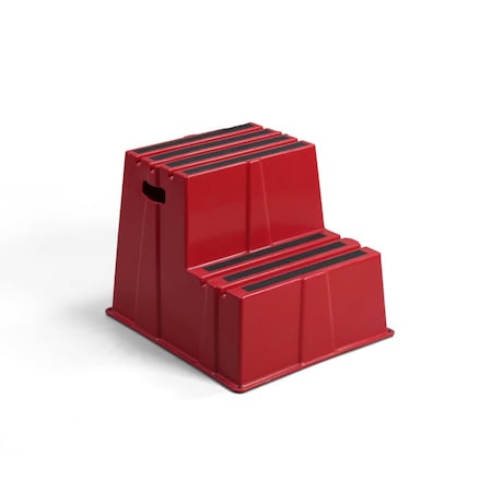 4Dock Polyethylene Step Stool - 2 Steps, 500 lbs Load Capacity, 19.7 in Overall Height, PE, Red ST002