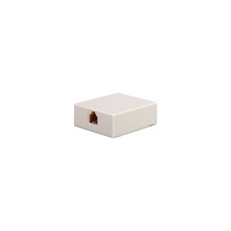Audiovox White, Standard Size Modular Phone Jack, Surface Mount TP265WHR