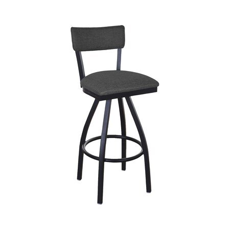 Bfm Seating Bristol Swivel Barstool - Grade 4 Upholstered Seat & Back - Steel Frame - Sand Black Finish 4301SSTT006-SB