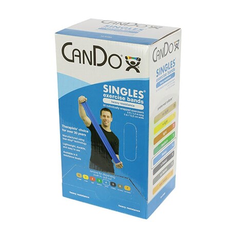 Fabrication Enterprises 30 Piece Cando Exercise Band 5 ft. Singles Dispenser, Blue 1199732