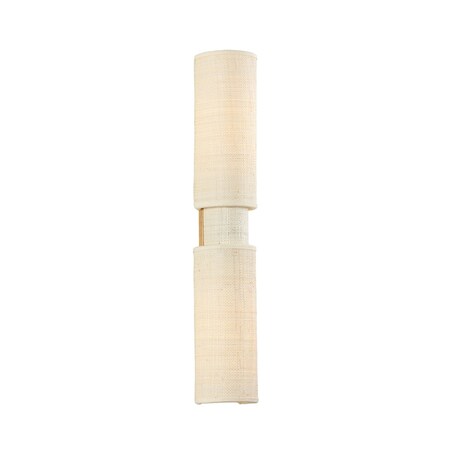 Troy Lighting Ashton 2 Light Wall Sconce, Vintage Gold Leaf, 4 In x 24.5 In B2725-VGL