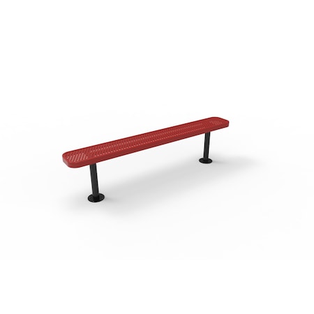 Mytcoat 6ft Outdoor Bench without Back, Surface Mount, Red, Punched Steel, Textured Coating 804336