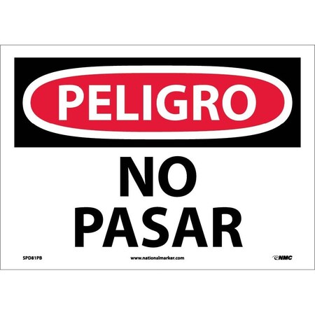 Nmc Danger No Trespassing Sign - Spanish, SPD81PB SPD81PB