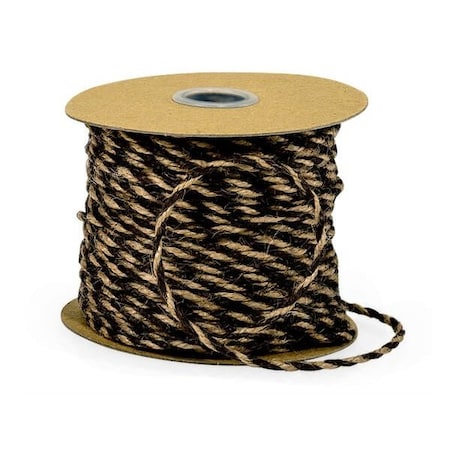 Nashville Wraps Black and Natural Brown Twist Jute Twine, 1/8x50 yards RP27039