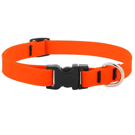 Lupinepet Splash Neon Orange BioThane Dog Adjustable Collar Medium 28501