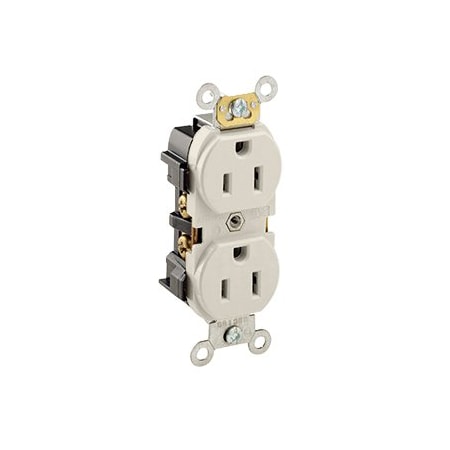 Leviton Industrial Series Heavy Duty Grade Duplex Receptacle, 15 Amp, 125 Volt 5252-T