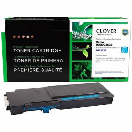 Clover Imaging Group Remanufactured Extra High Yield Cyan Toner Cartridge, Xerox 106R03526 201343P