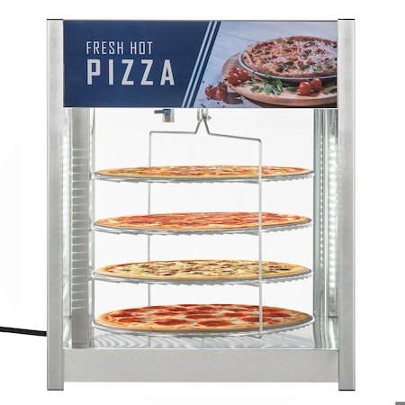 Koolmore 24 in. Commercial Pizza Display Warmer for 18 in. Pies with 4 Rotating Racks in Stainless-Steel KM-HPD4-18