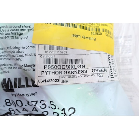 Miller GREEN PYTHON HARNESS 400LB XXL P950QC/XXLGN