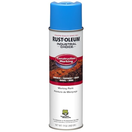 Rust-Oleum 17 Oz. Rust-Oleum 264694 Caution Blue Industrial Choice M1400 Water-Based Marking Spray Paint 264693