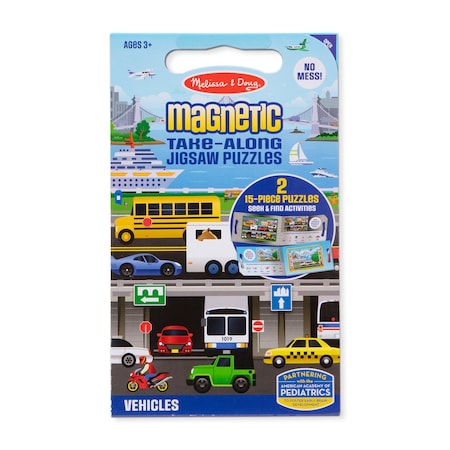 Melissa & Doug Take Along Magnetic Jigsaw Puzzles, Vehicles 32830
