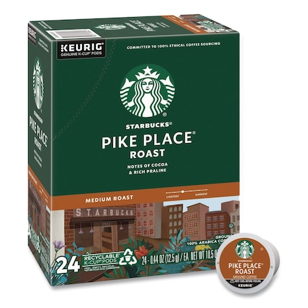 Starbucks Coffee, Pike Place Roast, K-Cup, Coffee, 0.978 lbs, 24 PK 12434812