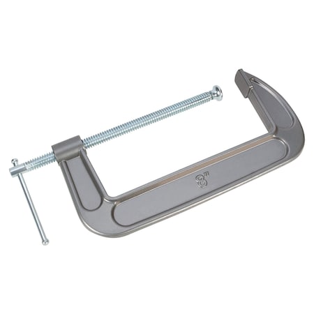 Performance Tool 8 in. C-Clamp, Ductile Iron, Swivel Pad, Chrome Plated Screw W215C
