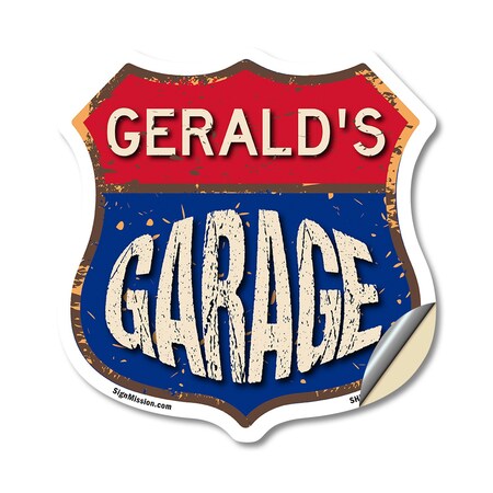 Signmission Gerald's Garage, 12 Inch X 12 Inch, Vinyl Decal SHI-D-12-383-GERALD