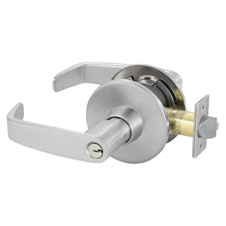 Sargent Grade 1 Classroom Security Intruder Cylindrical Lock, L Lever, L Rose, Satin Chrome 28-11G38 LL 26D
