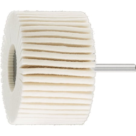 Pferd 3'' Mounted Felt Flap Wheel, 2'' Thick - 1/4'' Shank, Soft Grade 48552