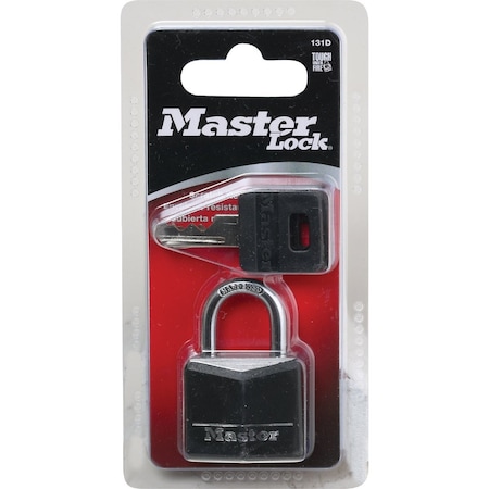 Master Lock 1-3/16'' W. Black Covered Keyed Different Padlock 131D