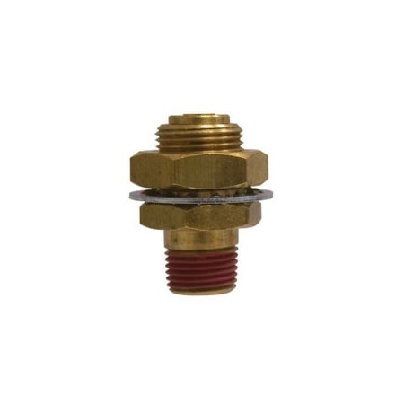 First Fitting & Fastener 1/2T X 1/2 MPT BRASS DOT PUSH-IN BULKHEAD UNION FOR GLADHAND 830808MID