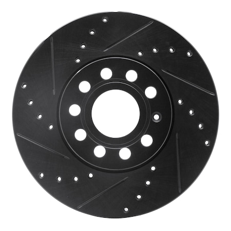 Dynamic Friction Co DFC Brake Rotor - Drilled and Slotted - Black 633-74028L