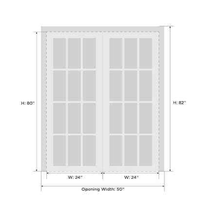 Sartodoors Double French Interior Door, 48" x 80", White QUADRO4112DD-WS-48