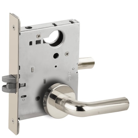 Schlage Grade 1 Passage Latch Mortise Lock, 02 Lever, A Rose, Bright Chrome Finish, Field Reversible L9010 02A 625
