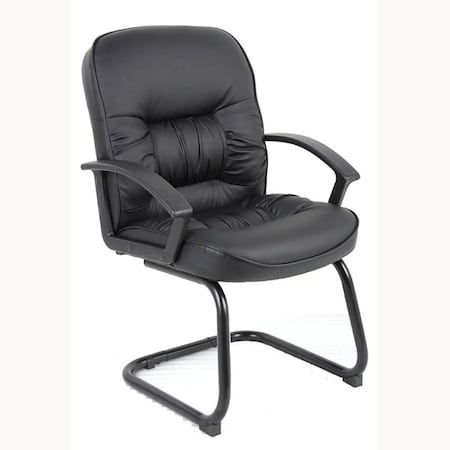Boss Office Products Mid-Back Leather-Plus Guest Chair B7309