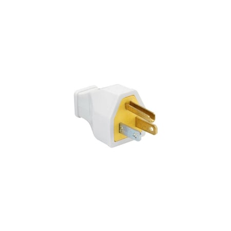 Pass & Seymour Heavy-Duty Construction Plug, Rubber, Residential, 15-Amp, 125-Volt, White SA399WCC10