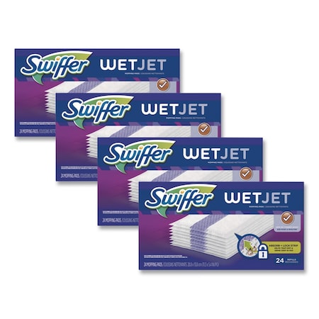 Swiffer Refill Wet/Dry Pad, Pad Refill End, White, Cotton, PK4 PGC 08443