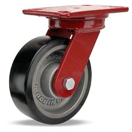 Hamilton Heavy Service Swivel Caster, 6" x 2" Duralast XC Polyurethane (70D) on Cast Iron Wheel S-HS-6DT70