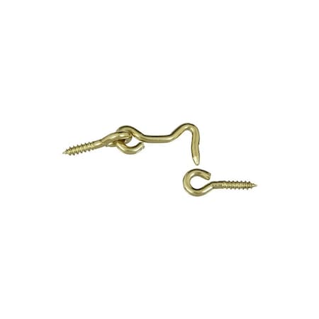 National Hardware V2001 Series Hook and Eye, Solid Brass, Solid Brass, 2PK N118-083