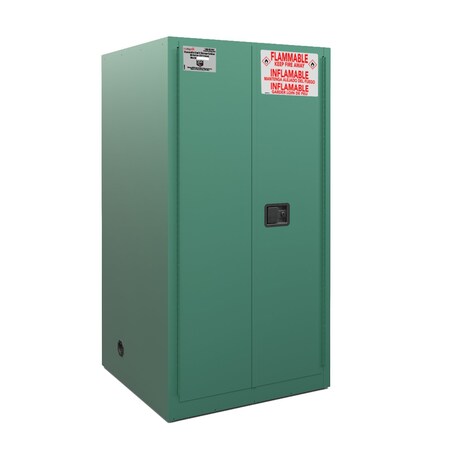 Fireking 60 Gal, Flammable Safety Cabinet, Mechanical-Close, Green SC60-MC-G