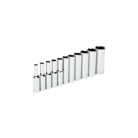 Gearwrench 80305 Deep Socket Set, Alloy Steel, Full Polish Chrome 80305G