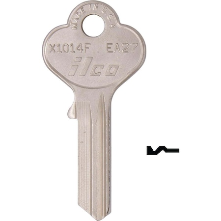 Kaba Ilco Eagle Lock Nickel Plated General Use Key, X1014F, 10PK AL3908300B