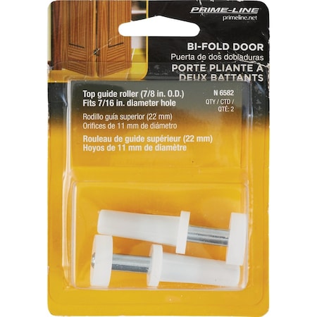 Prime-Line Nylon Base Bifold Door Top Roller Guide, 2 Count N 6582