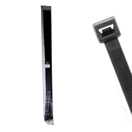 Cable Ties Unlimited Cable Tie, 60 in L, 175 lb Strength, 20 in Max Bundle Dia, Nylon 6/6, UV Resistant, Black, 50PK HD60-175-0L