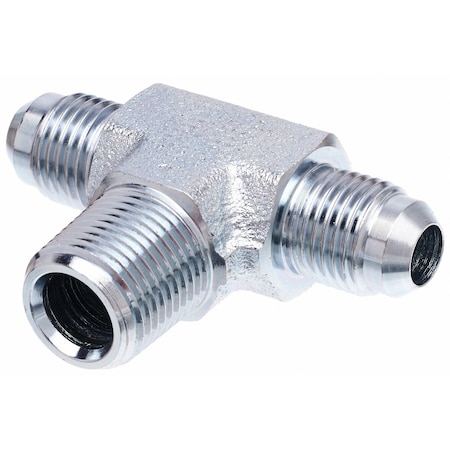 Gates MALE JIC 37 FLARE ON RUN TO MALE PIPE NPTF - TEE SAE TO SAE G60551-0806