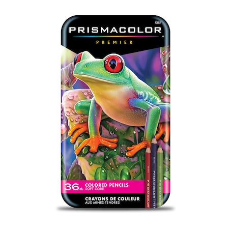 Prismacolor Premier Colored Pencils Tin, Soft Core, Assorted, 36-Piece Set 92885T