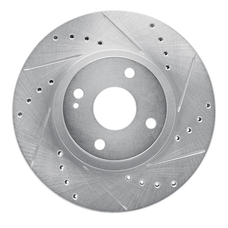 Dynamic Friction Co DFC Brake Rotor - Drilled and Slotted - Silver 631-80036R