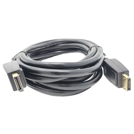 Micro Connectors 10 ft. VESA Certified Displayport 1.4 Cable with Latch, Black M05-14DPV-10