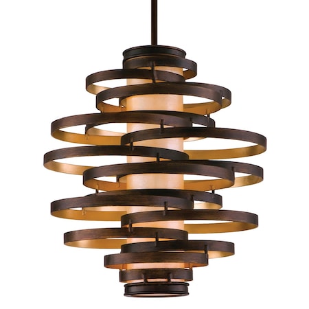 Corbett Lighting Vertigo 2 Light Chandelier 23 In. Bronze And Gold Leaf 113-43