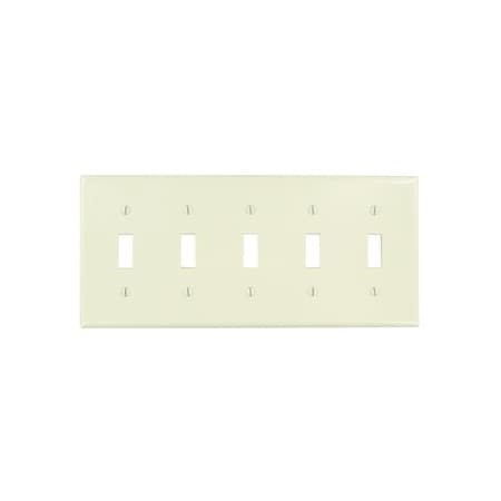 Leviton Switch Wallplate, Standard Size, Gang 5, Light Almond 78023