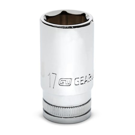 Gearwrench Mid Lenght Socket, 3/8Dr, 6Pt, 17mm 80399S-06