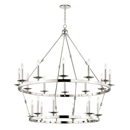 Hudson Valley Lighting Allendale 20 Light Chandelier 46.75 In. Polished Nickel 3247-PN