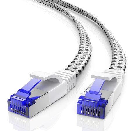 Maximm 25ft Cat7 Shielded Ethernet Cable 10Gbps 600MHz, White C7F-25FT-WHBRD